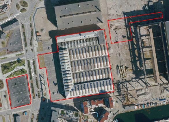 satellitbild över varvsstaden